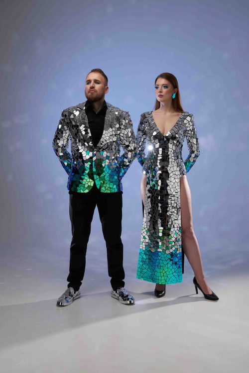 Silver Mirror Costumes for Men and Women ETERESHOP Design