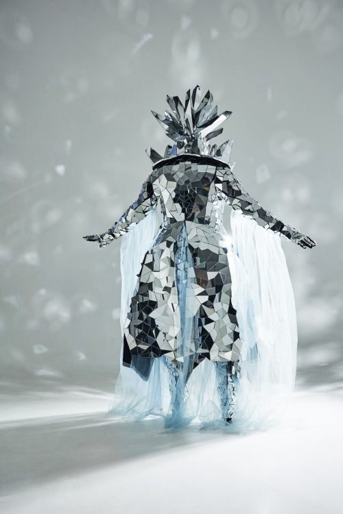 Silver Mirror Ice Queen Outfit back view