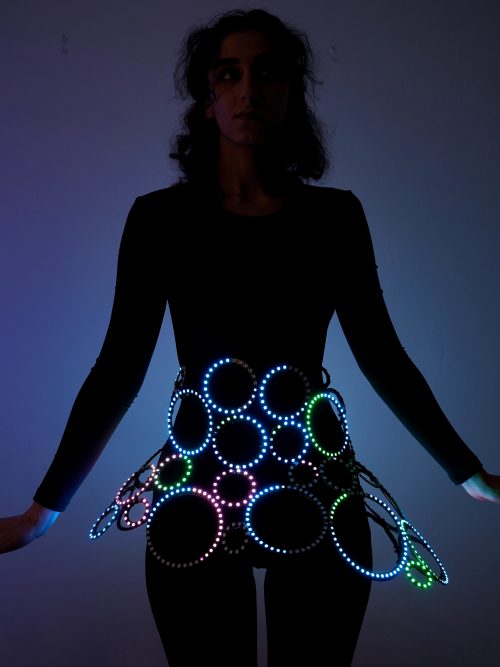 Smart LED Corset Made of Glowing Circles