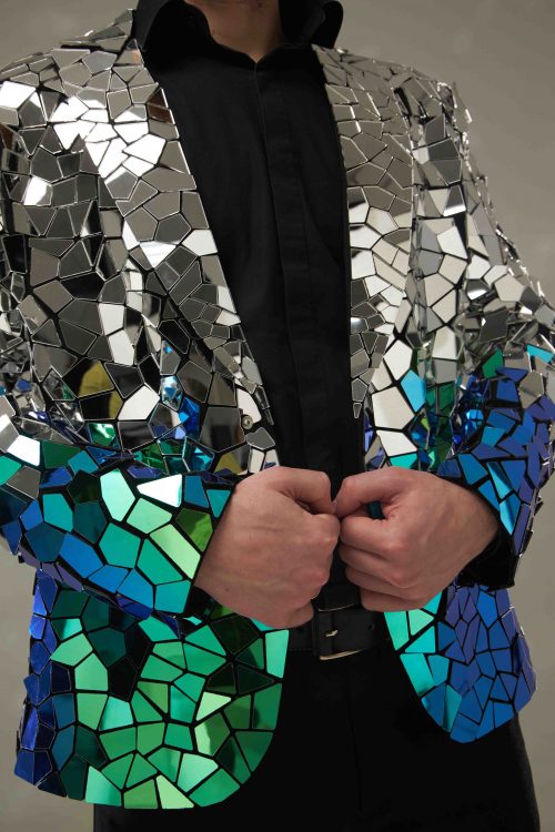 Two-Tone Sequin Jacket for Men Festival Outfit